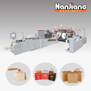 WFD-550 Fully Automatic Roll Fed Paper Bags With Twisted & Flat Handle Machine